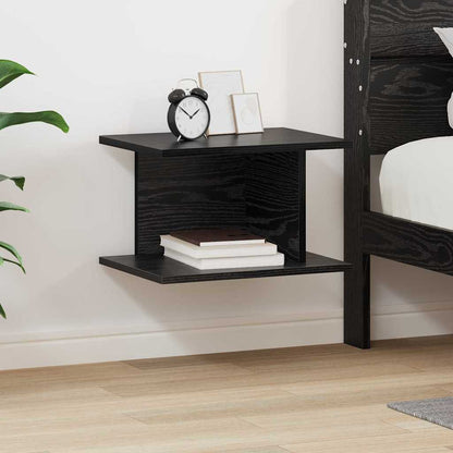 Bedside Table Black Oak 40 x 30 x 25 cm Engineered Wood