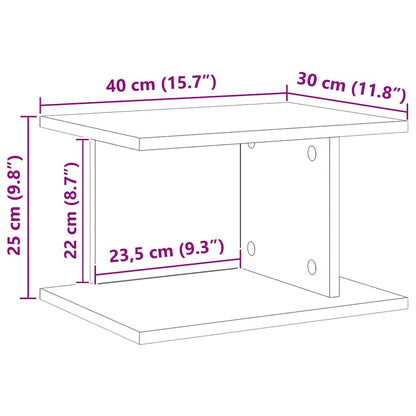 Bedside Table Black Oak 40 x 30 x 25 cm Engineered Wood