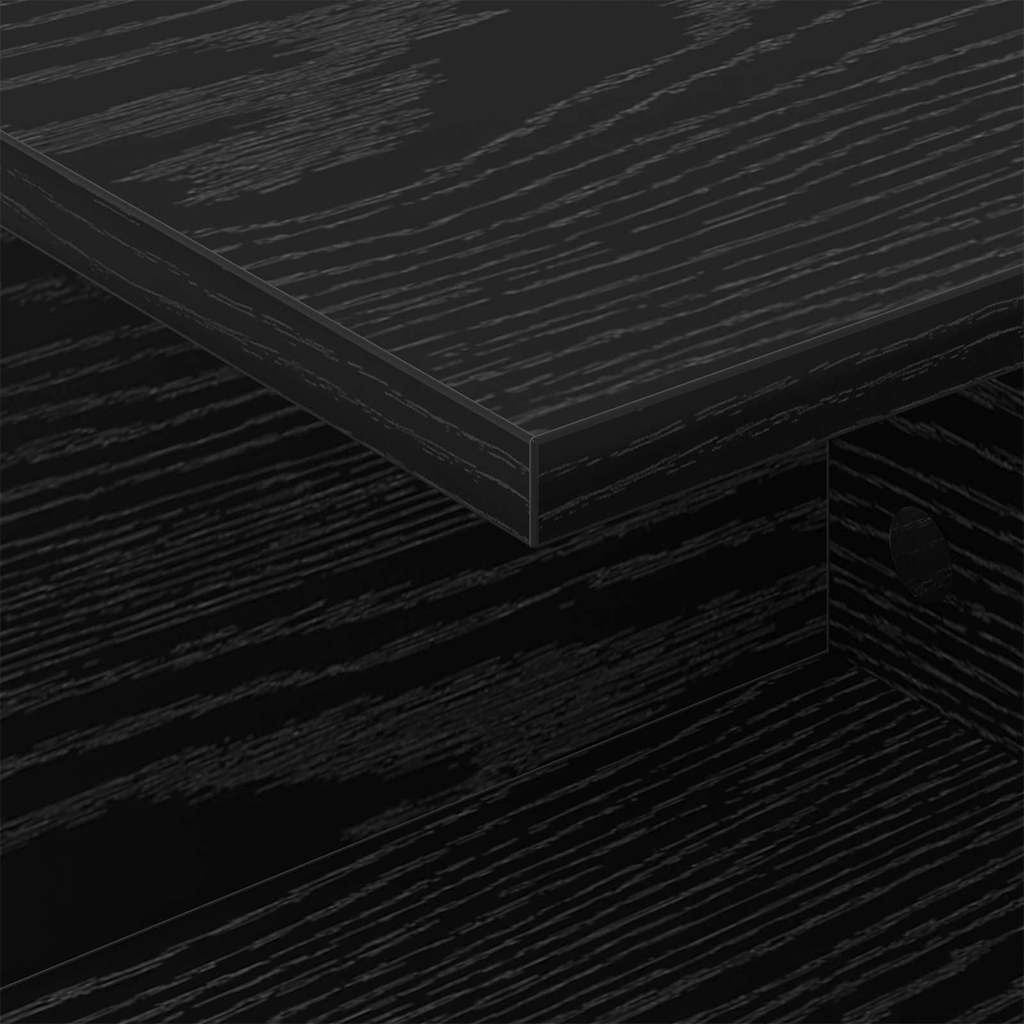 Bedside Table 2 pcs Black Oak 40 x 30 x 25 cm Engineered Wood