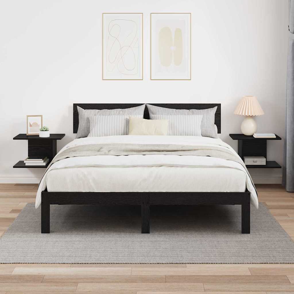 Bedside Table 2 pcs Black Oak 40 x 30 x 25 cm Engineered Wood