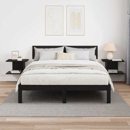 Bedside Table 2 pcs Black Oak 40 x 30 x 25 cm Engineered Wood