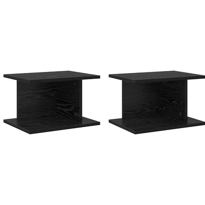 Bedside Table 2 pcs Black Oak 40 x 30 x 25 cm Engineered Wood