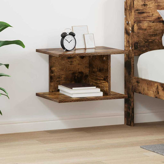 Bedside Table Smoked Oak 40 x 30 x 25 cm Engineered Wood
