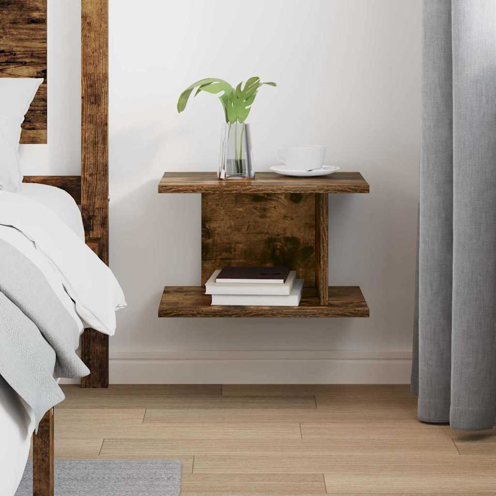 Bedside Table Smoked Oak 40 x 30 x 25 cm Engineered Wood