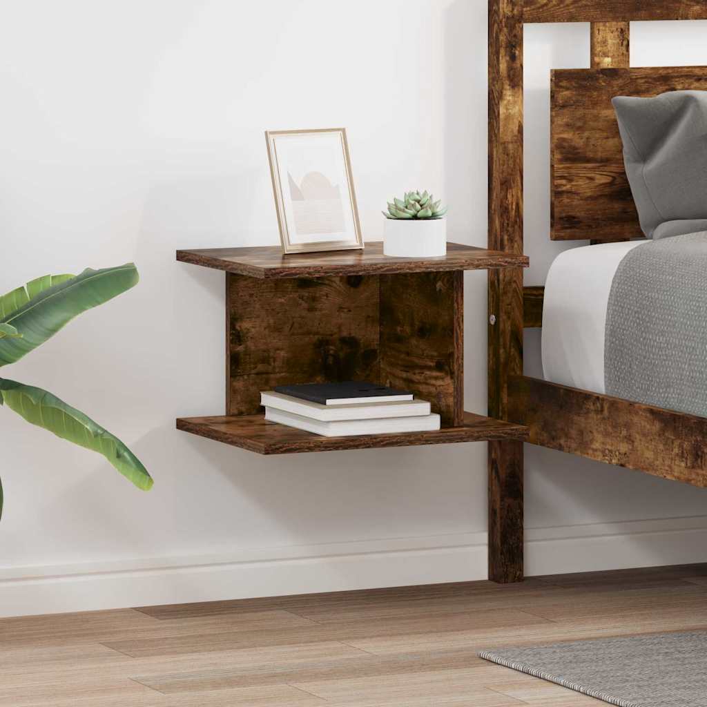 Bedside Table 2 pcs Smoked Oak 40 x 30 x 25 cm Engineered Wood