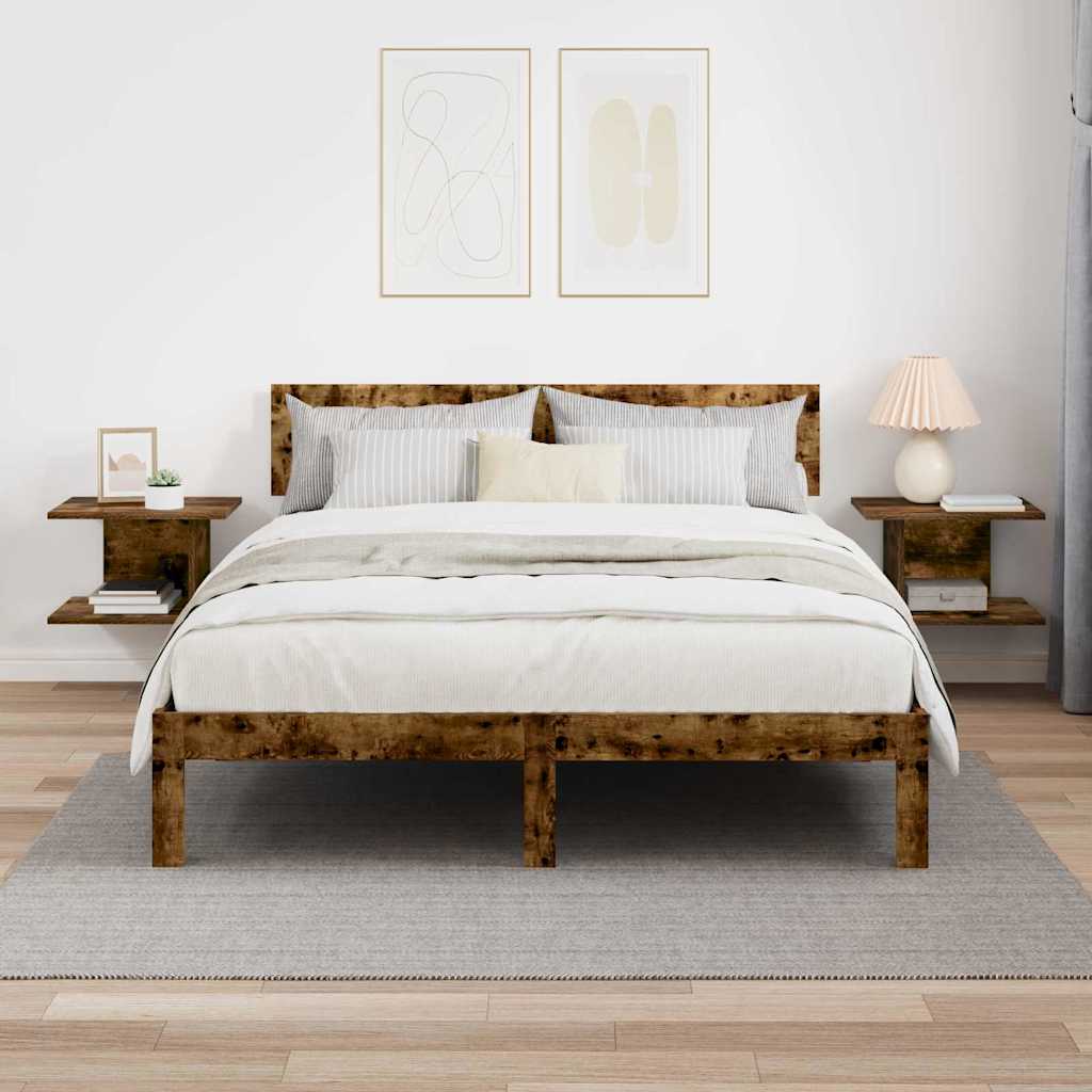 Bedside Table 2 pcs Smoked Oak 40 x 30 x 25 cm Engineered Wood