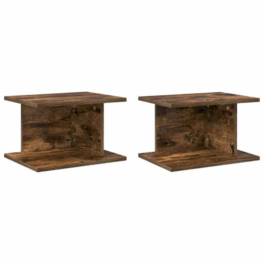 Bedside Table 2 pcs Smoked Oak 40 x 30 x 25 cm Engineered Wood