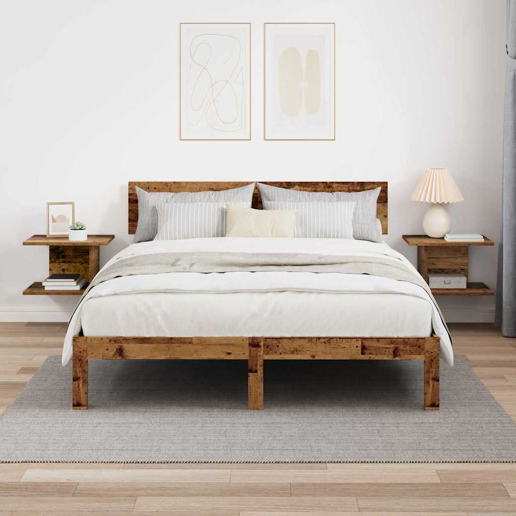 Bedside Table 2 pcs Old Wood 40 x 30 x 25 cm Engineered Wood