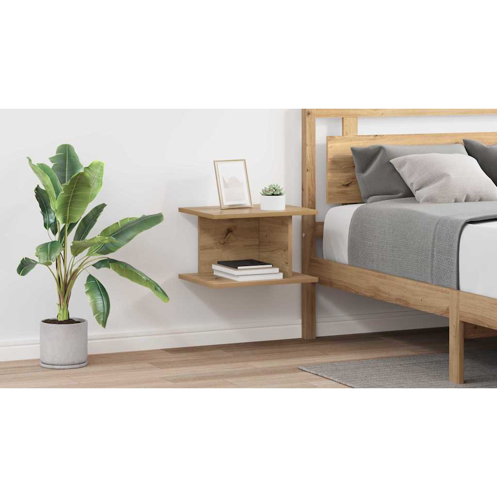 Bedside Table 2 pcs Artisan Oak 40 x 30 x 25 cm Engineered Wood