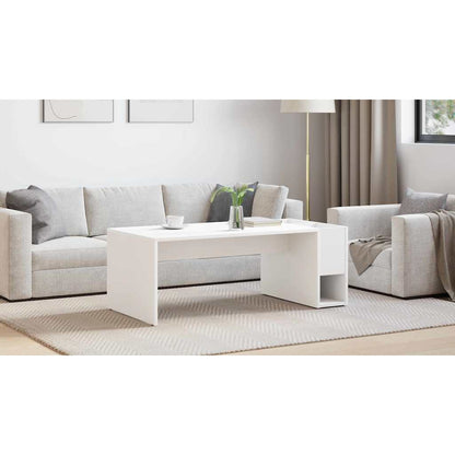 Coffee Table White 101.5 x 50 x 37 cm Engineered Wood