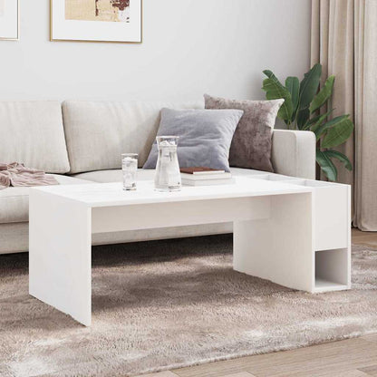 Coffee Table White 101.5 x 50 x 37 cm Engineered Wood