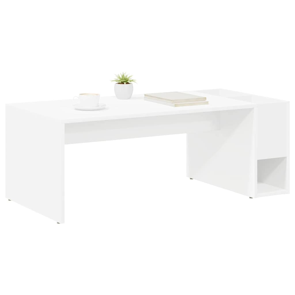 Coffee Table White 101.5 x 50 x 37 cm Engineered Wood