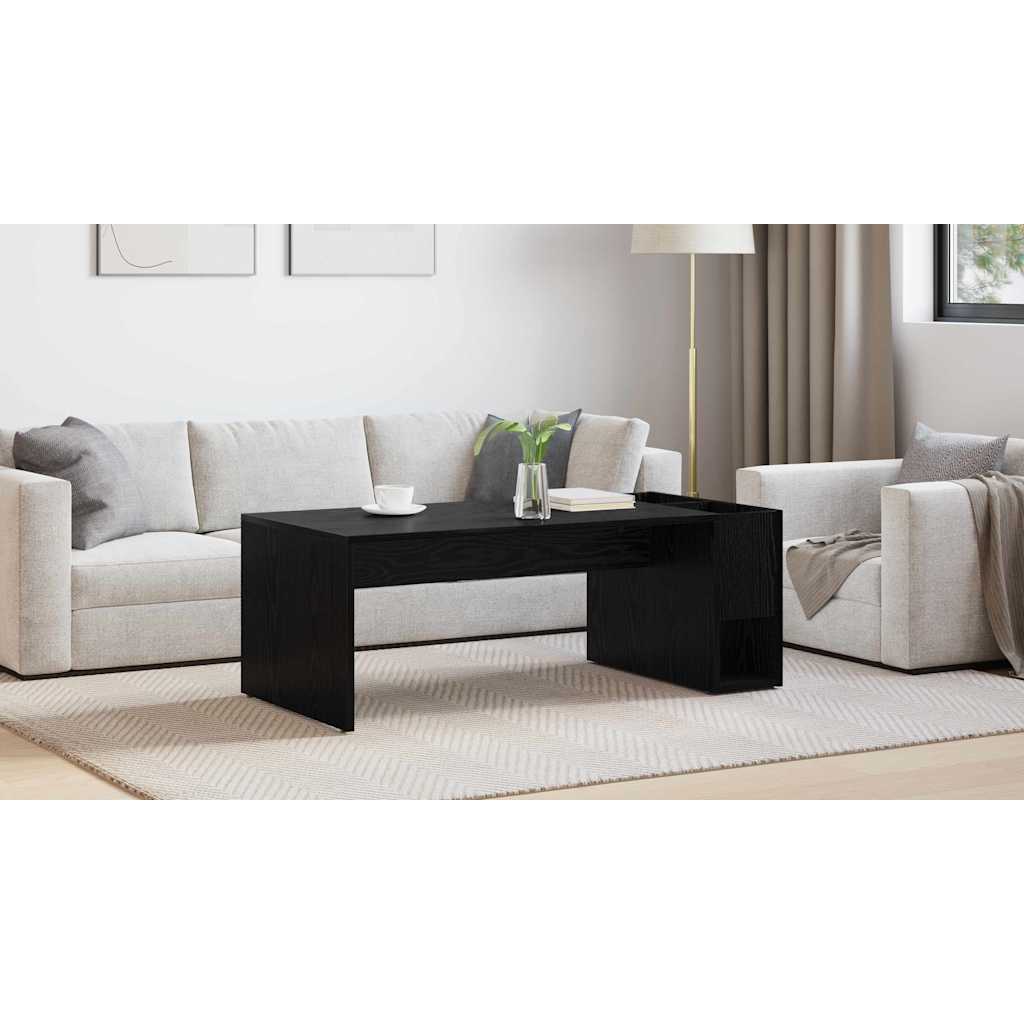 Coffee Table Black Oak 101.5 x 50 x 37 cm Engineered Wood