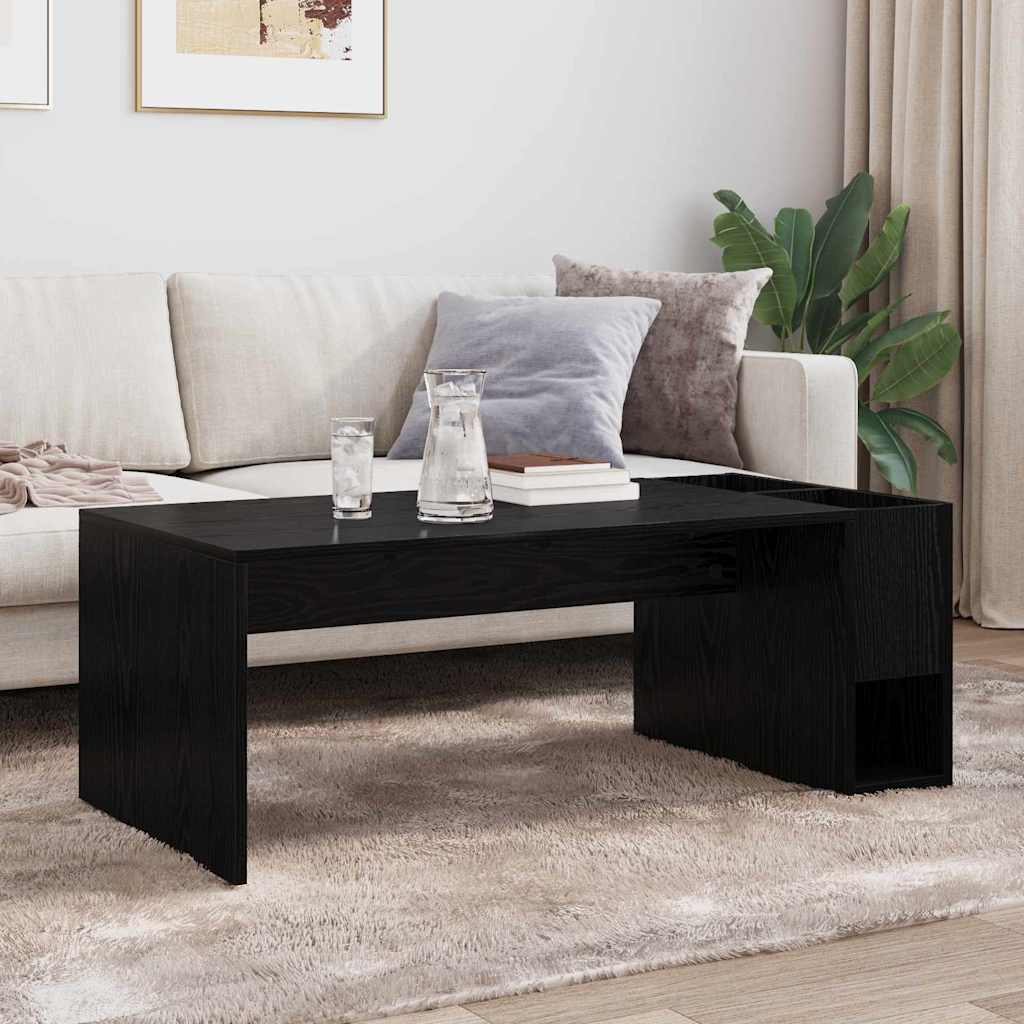 Coffee Table Black Oak 101.5 x 50 x 37 cm Engineered Wood