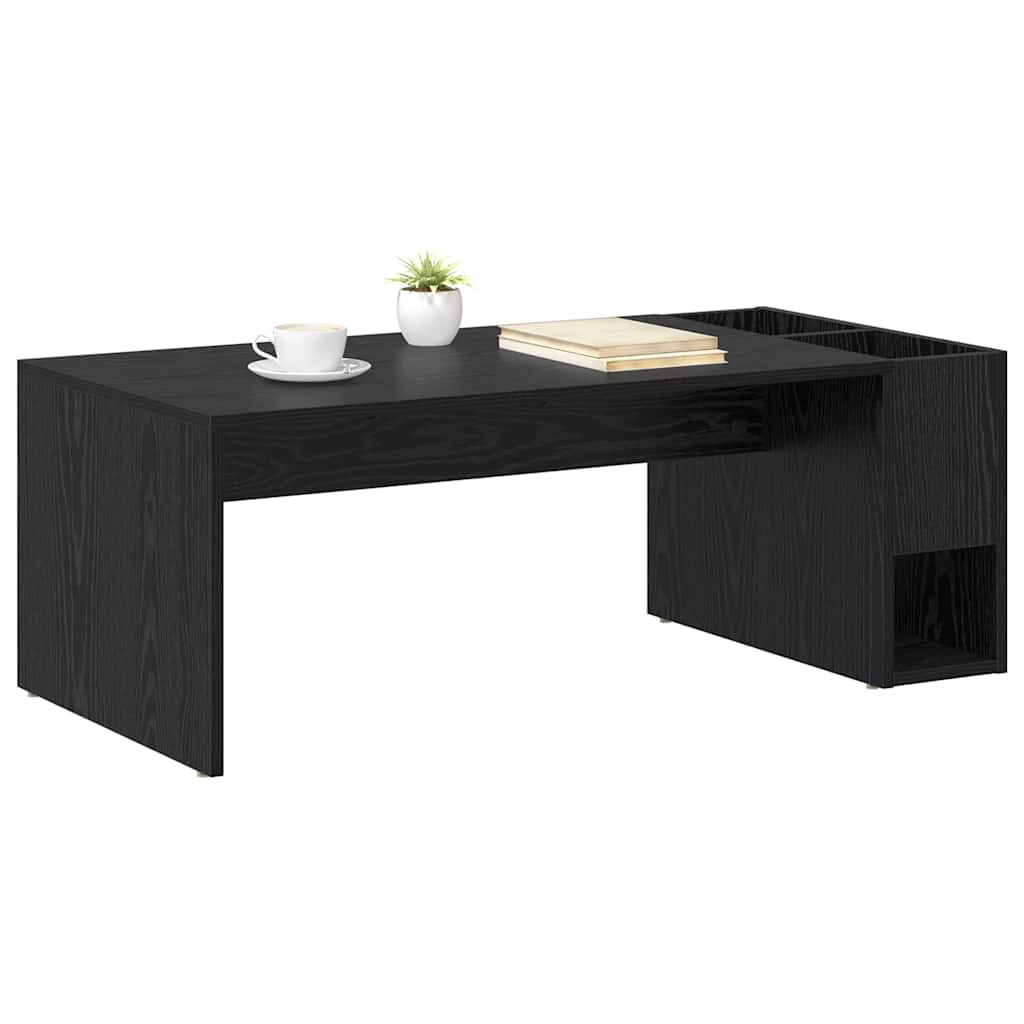 Coffee Table Black Oak 101.5 x 50 x 37 cm Engineered Wood