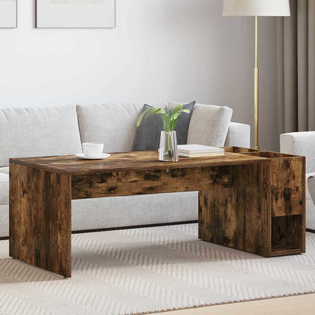 Coffee Table Smoked Oak 101.5 x 50 x 37 cm Engineered Wood