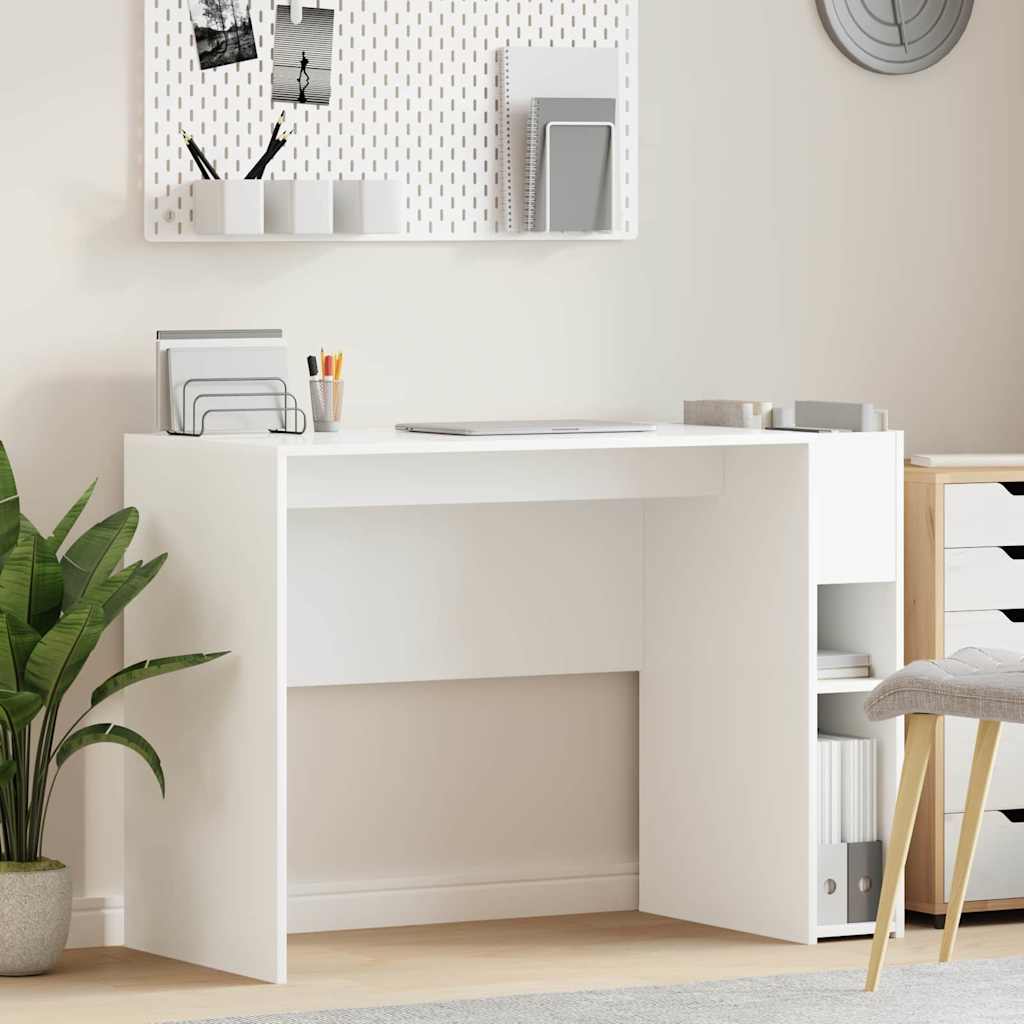 Desk White Engineered Wood 109 x 50 x 78 cm