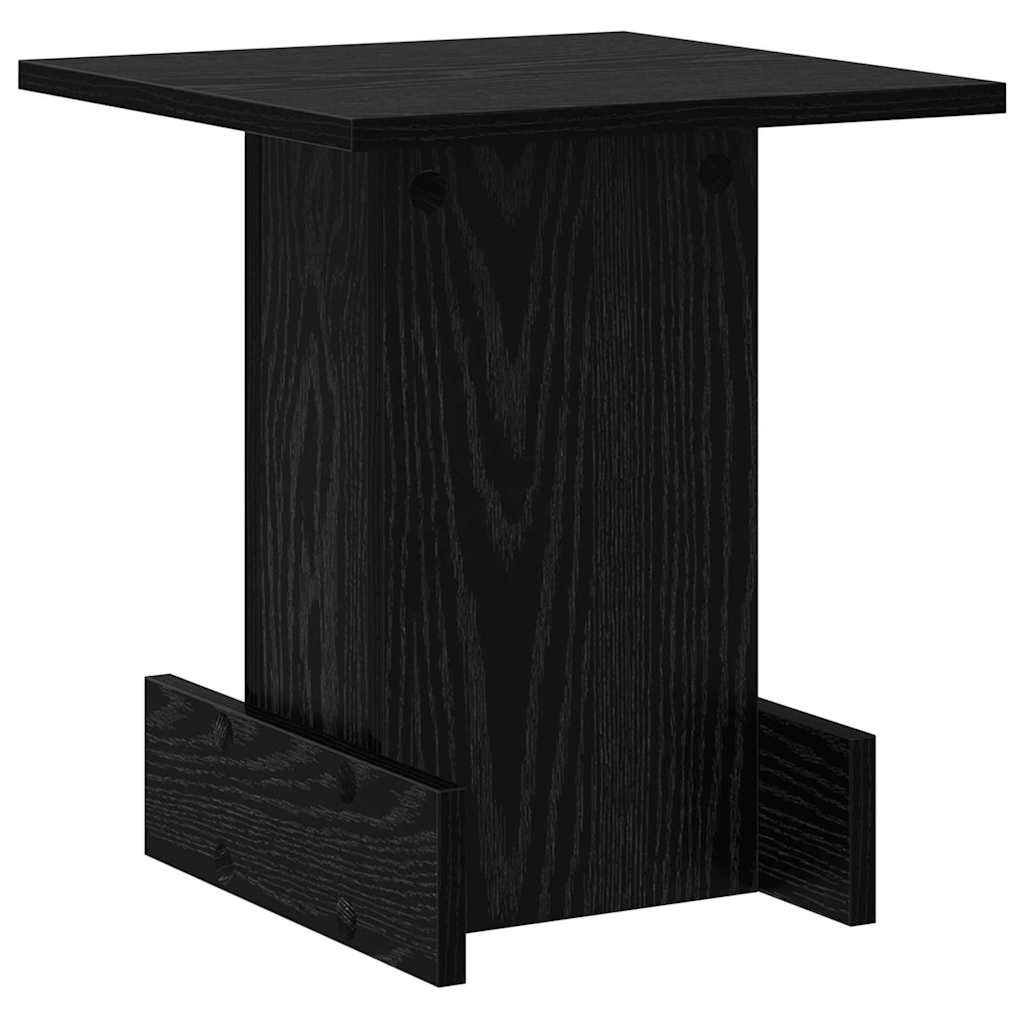 End Table Black Oak 35.5 x 35 x 40 cm Engineered Wood