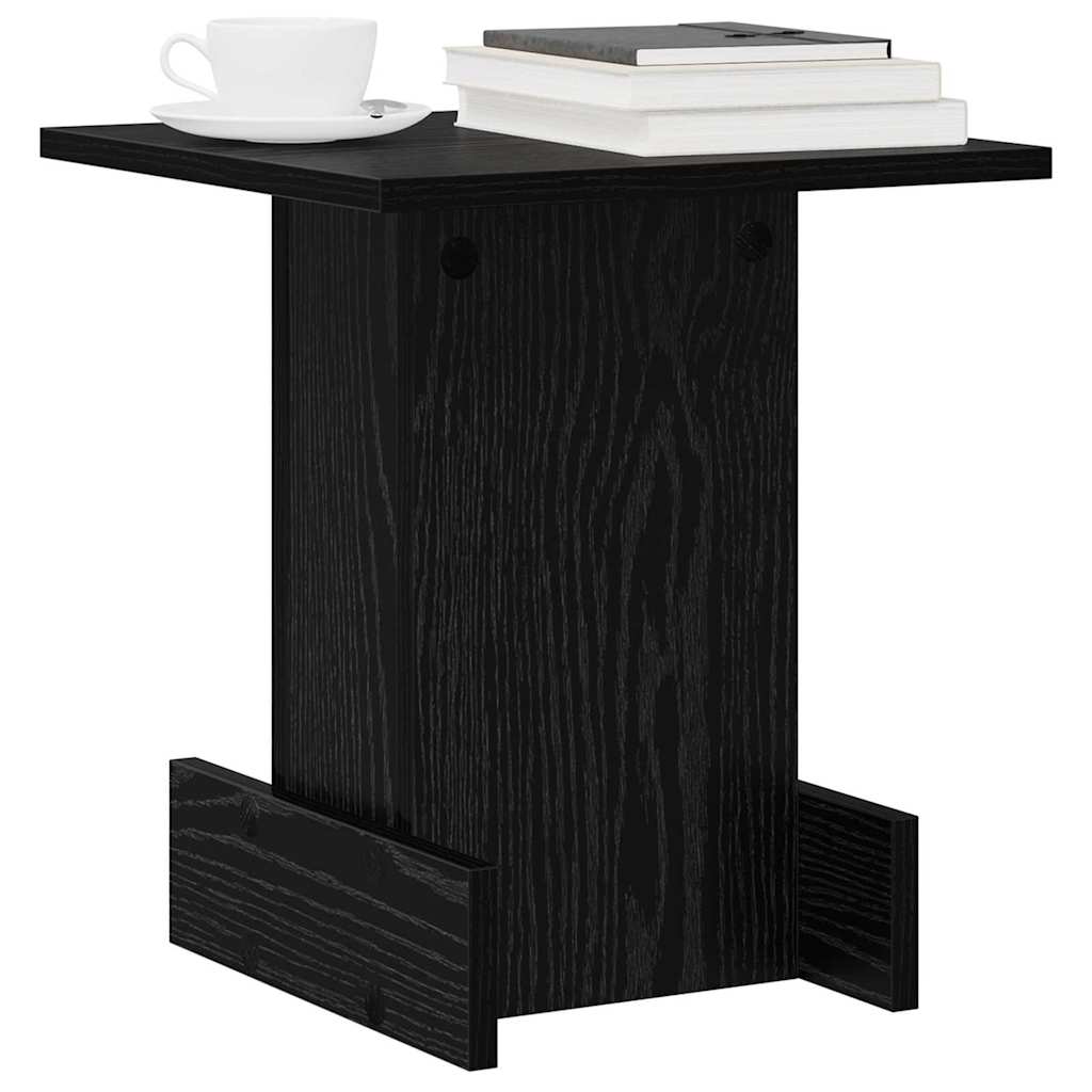 End Table Black Oak 35.5 x 35 x 40 cm Engineered Wood