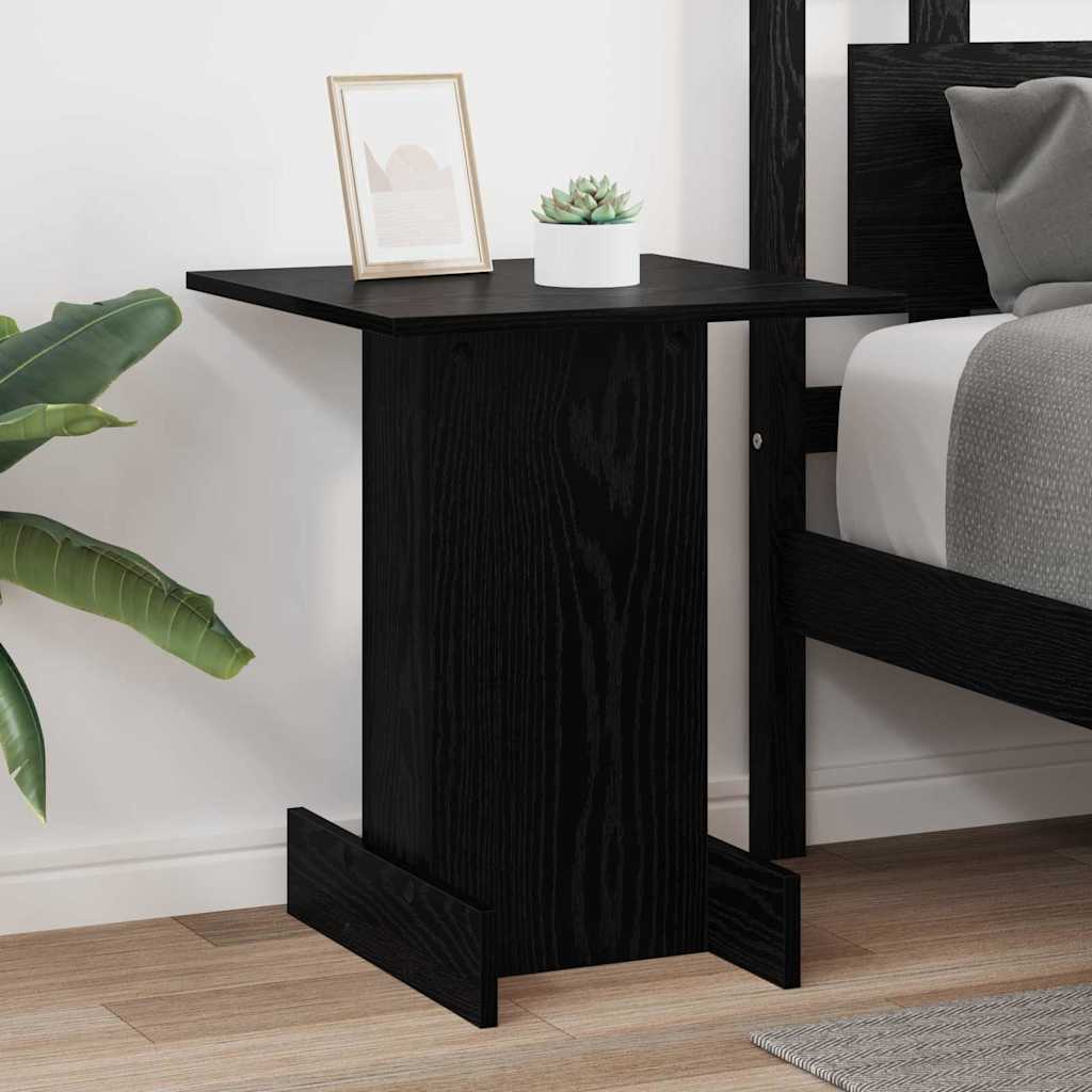 End Table Black Oak 44.5 x 45 x 55 cm Engineered Wood
