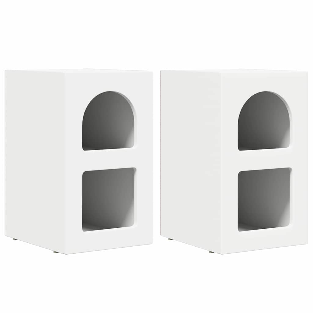 Bedside Table ELST 2 pcs White 29.5 x 33.5 x 50 cm