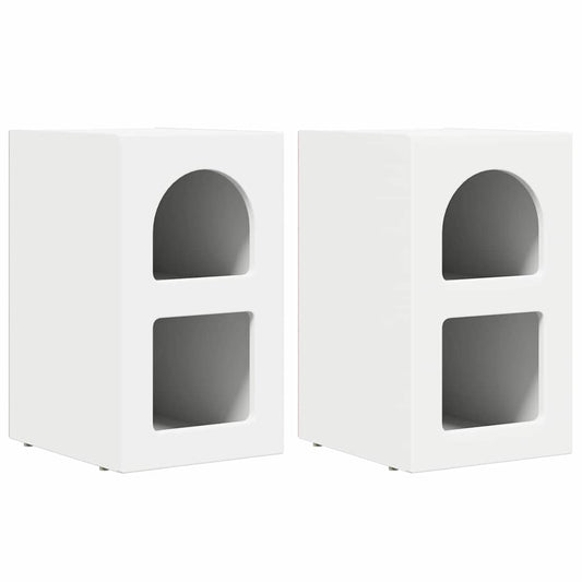 Bedside Table ELST 2 pcs White 29.5 x 33.5 x 50 cm