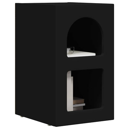 Bedside Table ELST Black 29.5 x 33.5 x 50 cm Engineered Wood