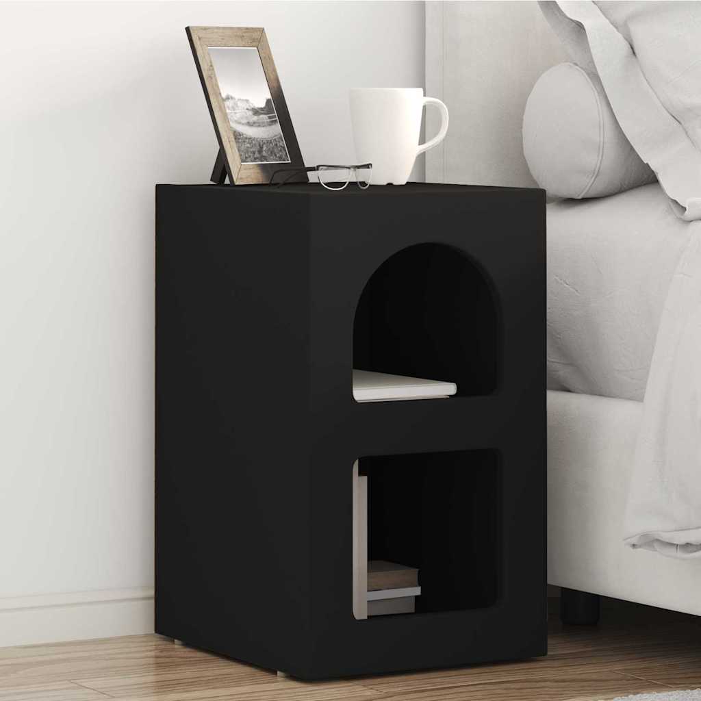 Bedside Table 2 pcs Black 29.5 x 33.5 x 50 cm Engineered Wood