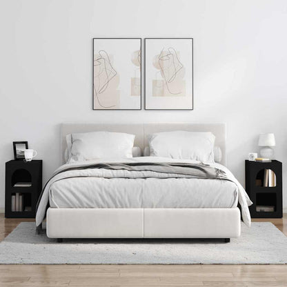 Bedside Table 2 pcs Black 29.5 x 33.5 x 50 cm Engineered Wood