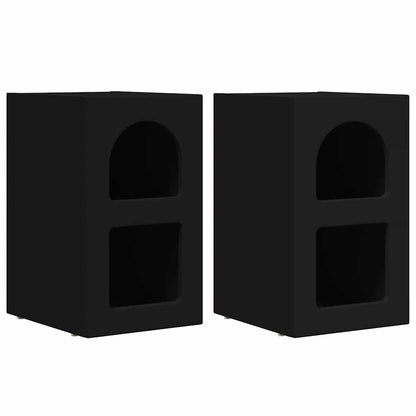 Bedside Table ELST 2 pcs Black 29.5 x 33.5 x 50 cm