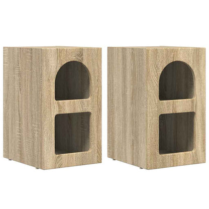 Bedside Table 2 pcs Sonoma Oak 29.5 x 33.5 x 50 cm