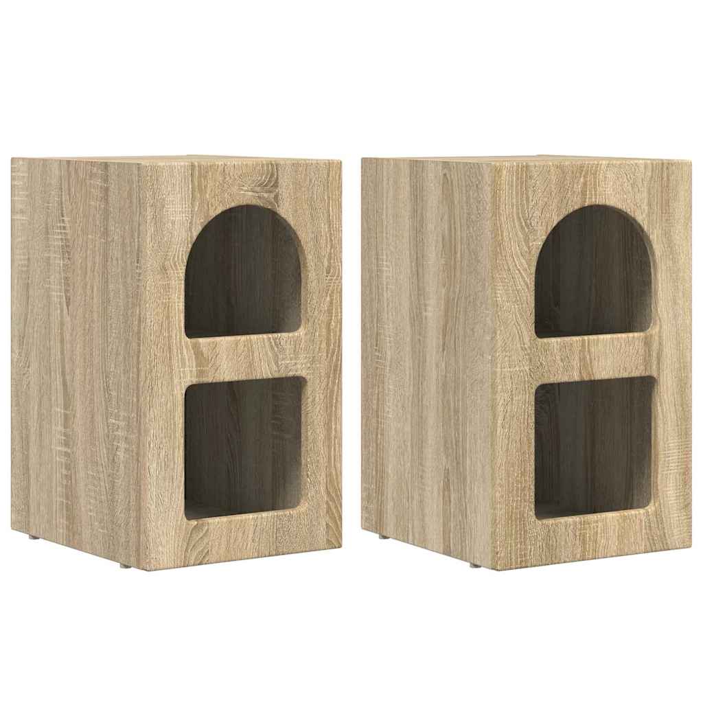 Bedside Table ELST 2 pcs Sonoma Oak 29.5 x 33.5 x 50 cm