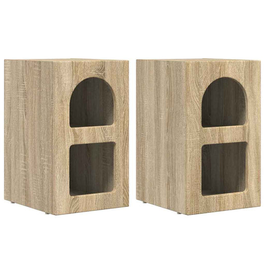 Bedside Table ELST 2 pcs Sonoma Oak 29.5 x 33.5 x 50 cm