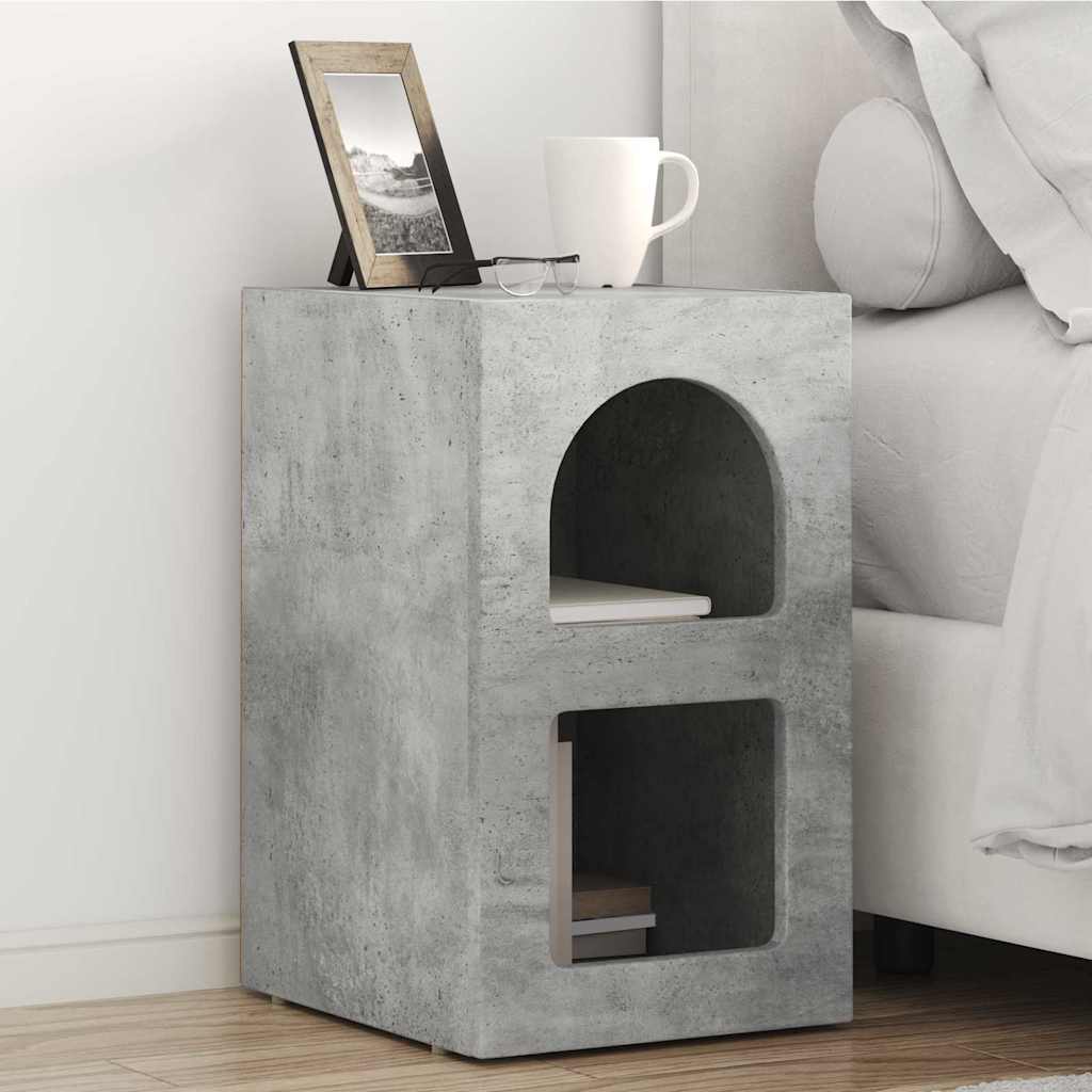 Bedside Table ELST Concrete Grey 29.5 x 33.5 x 50 cm