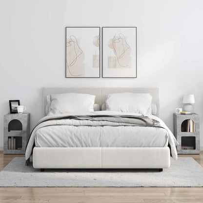 Bedside Table 2 pcs Concrete Grey 29.5 x 33.5 x 50 cm
