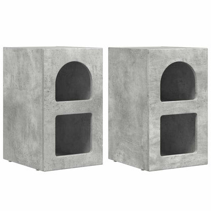 Bedside Table 2 pcs Concrete Grey 29.5 x 33.5 x 50 cm