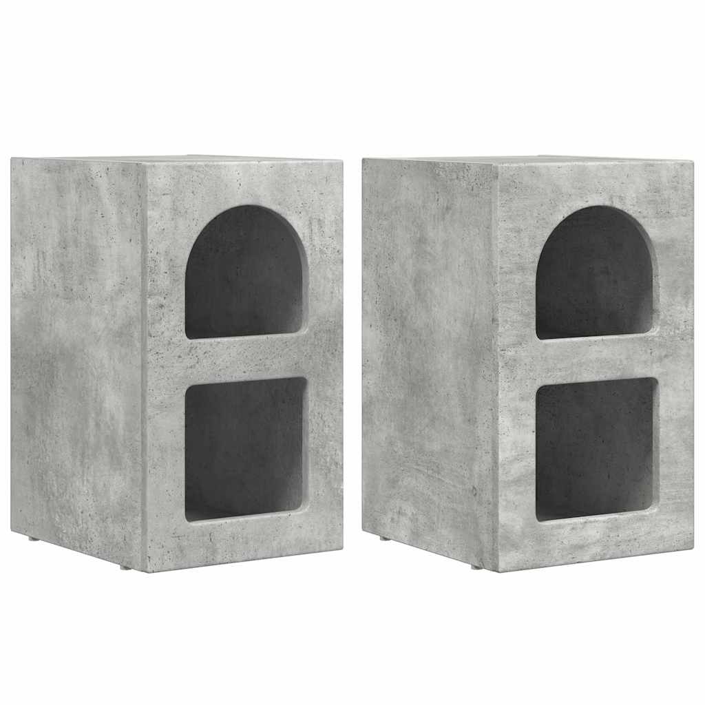Bedside Table ELST 2 pcs Concrete Grey 29.5 x 33.5 x 50 cm