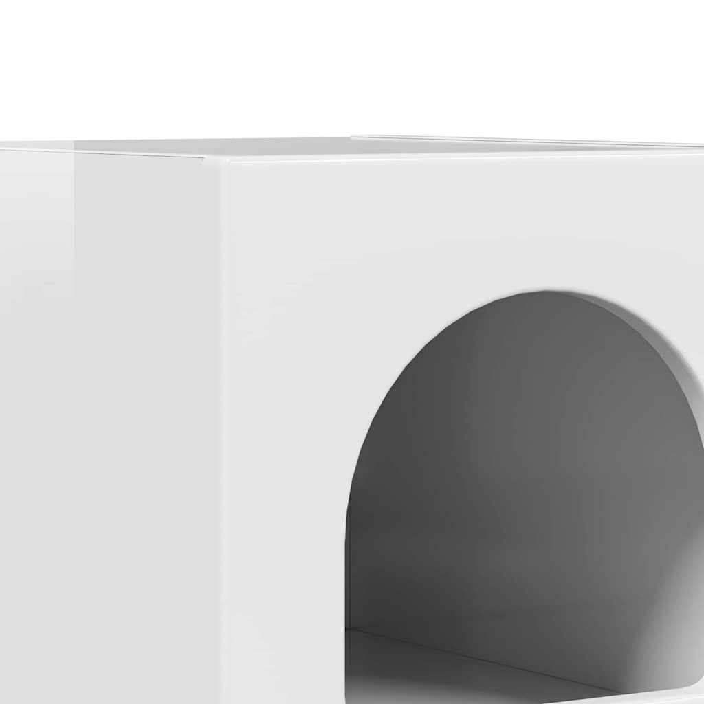 Bedside Table High Gloss White 29.5 x 33.5 x 50 cm