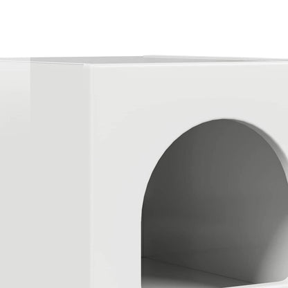 Bedside Table ELST High Gloss White 29.5 x 33.5 x 50 cm