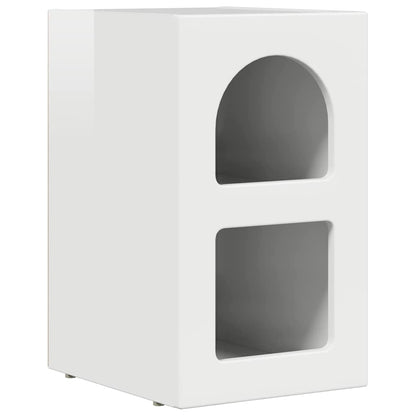 Bedside Table ELST High Gloss White 29.5 x 33.5 x 50 cm