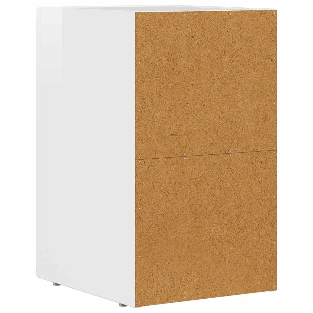 Bedside Table ELST High Gloss White 29.5 x 33.5 x 50 cm