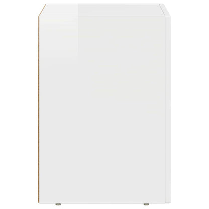 Bedside Table ELST High Gloss White 29.5 x 33.5 x 50 cm