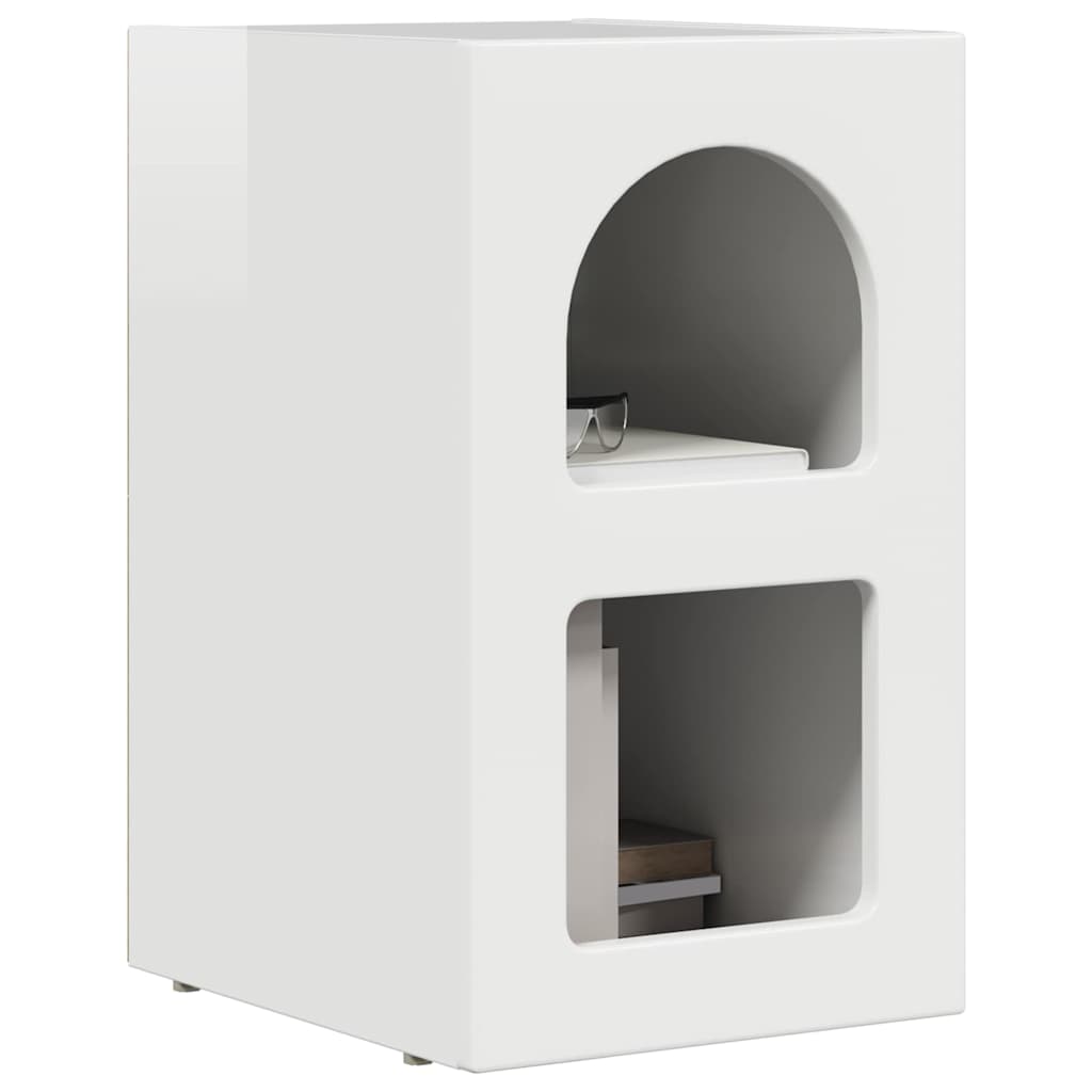 Bedside Table 2 pcs High Gloss White 29.5 x 33.5 x 50 cm
