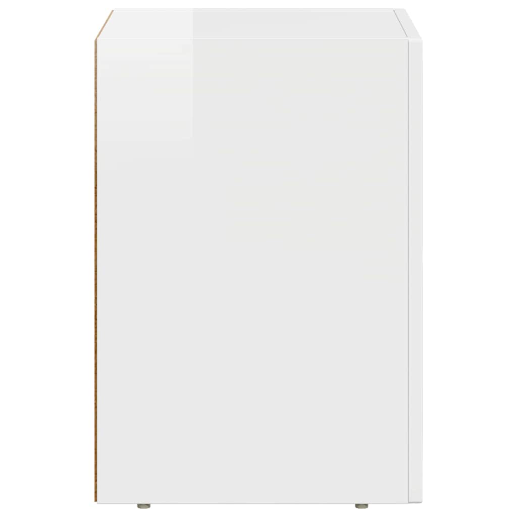 Bedside Table ELST 2 pcs High Gloss White 29.5 x 33.5 x 50 cm