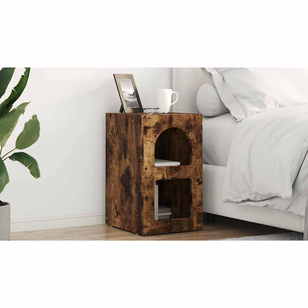 Bedside Table ELST Smoked Oak 29.5 x 33.5 x 50 cm
