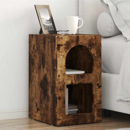 Bedside Table Smoked Oak 29.5 x 33.5 x 50 cm Engineered Wood