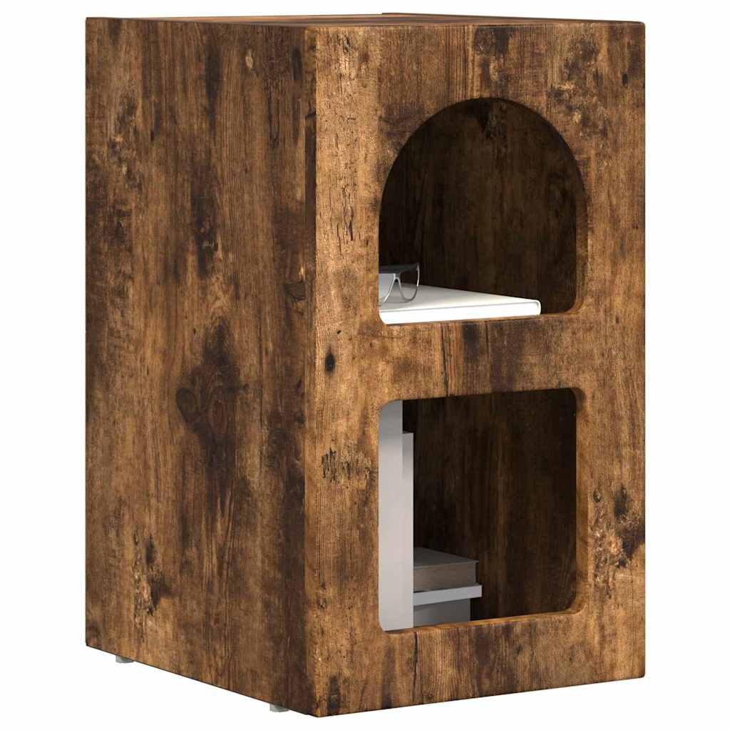 Bedside Table ELST 2 pcs Smoked Oak 29.5 x 33.5 x 50 cm