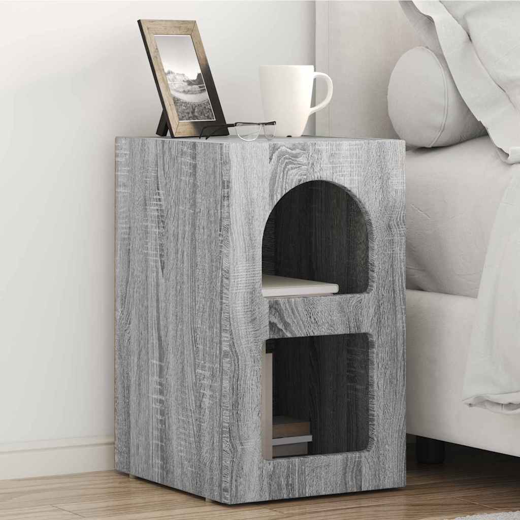 Bedside Table ELST Grey Sonoma 29.5 x 33.5 x 50 cm