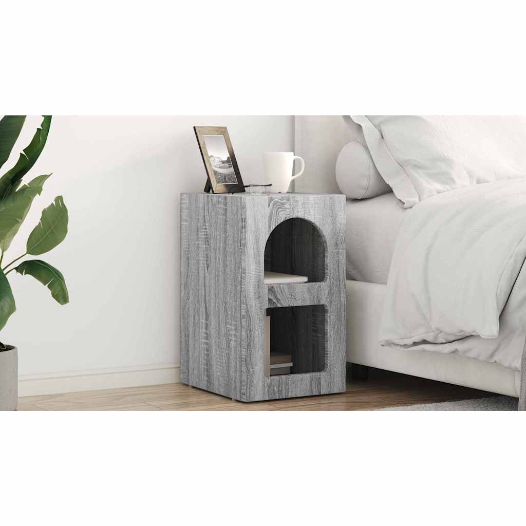 Bedside Table ELST 2 pcs Grey Sonoma 29.5 x 33.5 x 50 cm