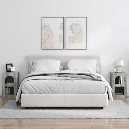 Bedside Table 2 pcs Grey Sonoma 29.5 x 33.5 x 50 cm
